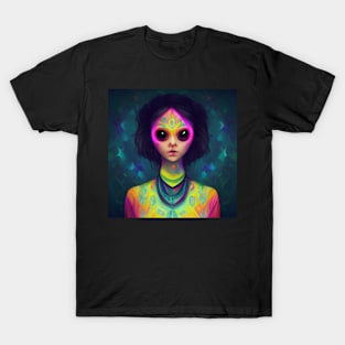 Colorful Alien Girl - best selling T-Shirt